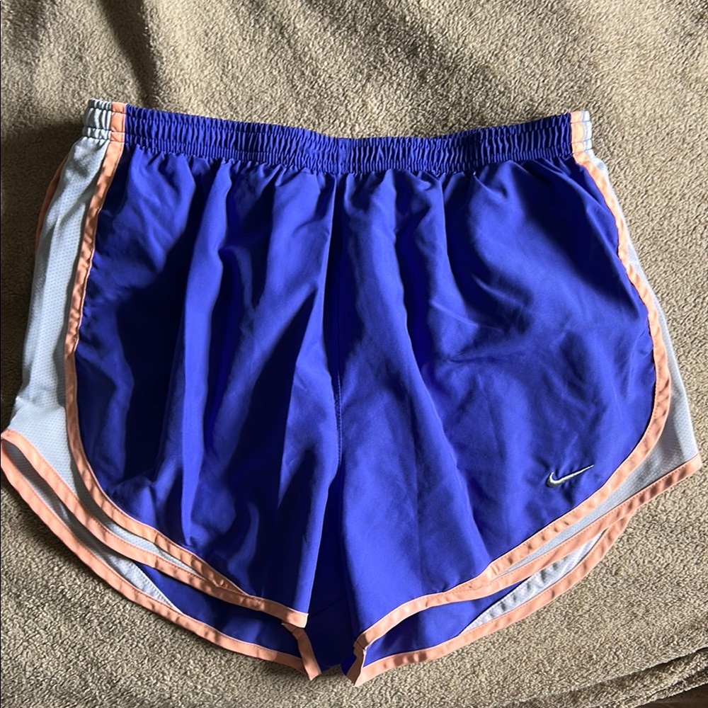Nike Women's Athletic Shorts in Blue and Peach